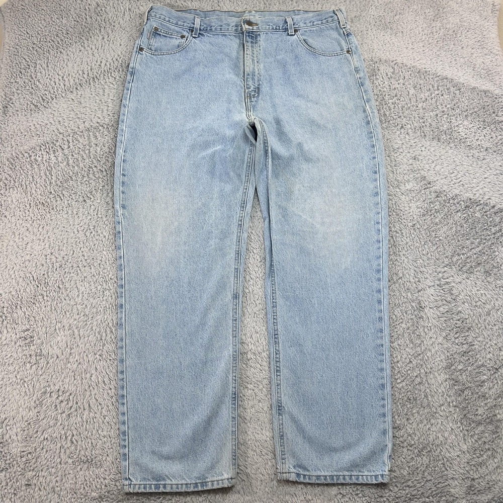 Vintage Carhartt Jeans Men 40x31 Blue Relaxed Straight Light Wash Denim Workwear
